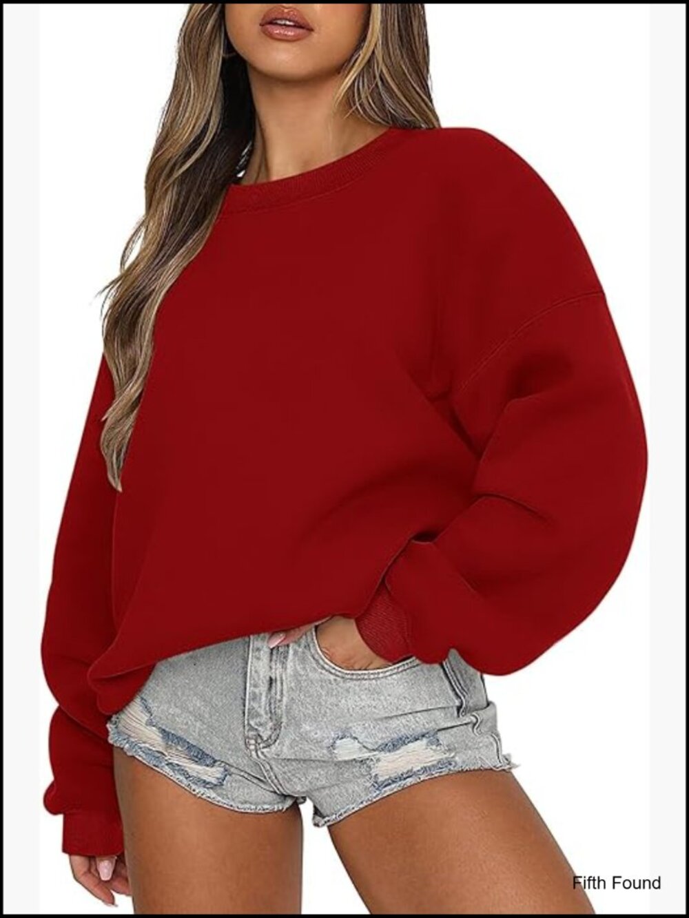 Oversized Crew Neck Sweatshirt with Pockets